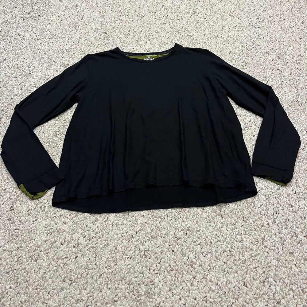 Bombas Merino Wool Blend Long Sleeve Baselayer Tee L Black Classic Casual Cozy